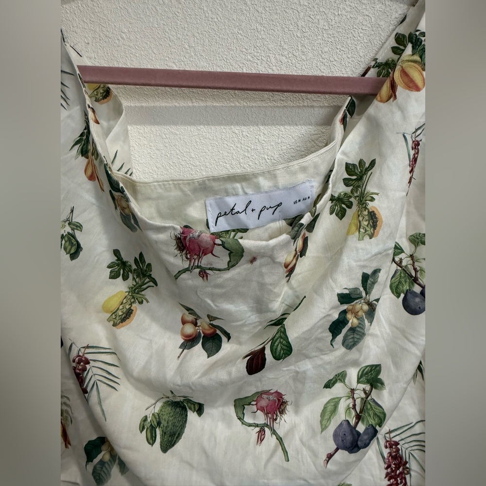 Petal & Pup One Shoulder Floral Mini Dress Cream NWT M Cottagecore Summer - Picture 7 of 14